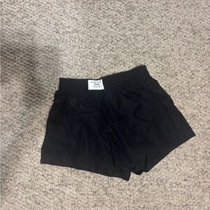 Women's Black Athletic Shorts with Elastic Waistband